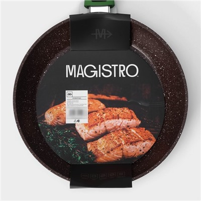 Сковорода Magistro Avocado, d=22 см, кованый алюминий, съёмная ручка soft-touch, антипригарное покрытие, индукция, зелёная
