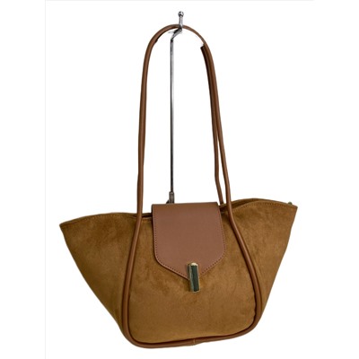 Женская сумка из искусственной замши, цвет рыже-коричневый