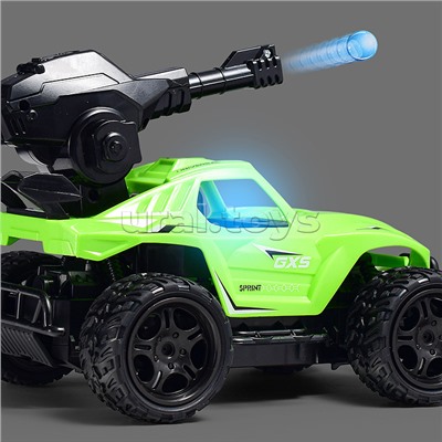 Машина с водяной пушкой,р/у, цвет зелёный, 27 MGz, в коробке