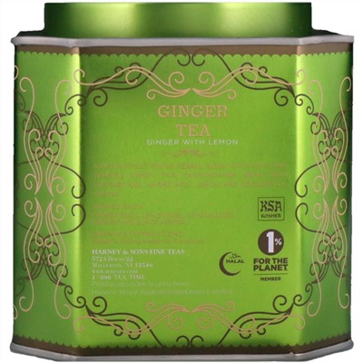 Harney & Sons, Historic Royal Palaces, Ginger Tea, Ginger with Lemon, 30 Sachets, 2.67 oz (75 g)
