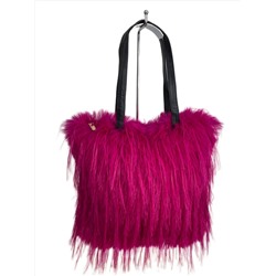 Женская сумка из искусственного меха, цвет фуксия