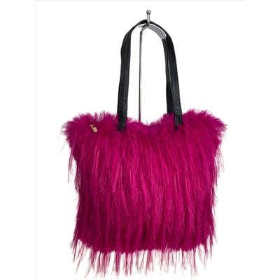 Женская сумка из искусственного меха, цвет фуксия