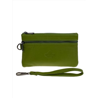 Женский кошелёк  из натуральной кожи, цвет зеленый