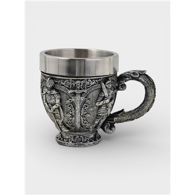Кружка средневековая «Рыцарь», 300 мл, нержавеющая сталь, серебристая