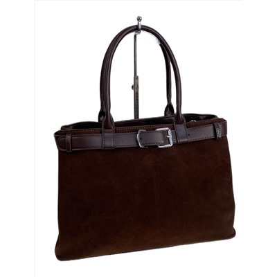 Женская сумка из искусственной замши, цвет шоколад