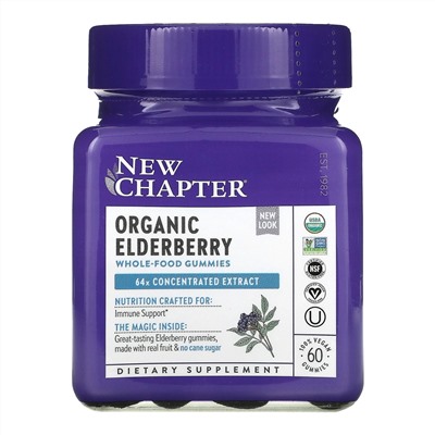 New Chapter, Organic Elderberry Whole-Food Gummies, 60 Vegan Gummies
