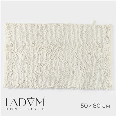 Коврик для дома LaDо́m, букли, плотность 1400 г, 50×80 см, белый
