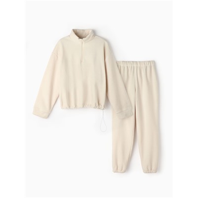 Костюм женский (анорак, брюки) MINAKU: Fleece Soft, размер 42, бежевый