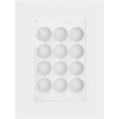 Форма для муссовых десертов и выпечки Доляна «Бабл», 29×18×3 см, 12 ячеек (5×4.5 см), силикон, белая