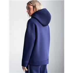 Худи среднего объема из эластичного футера трехнитики c начесом