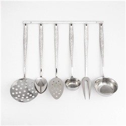 Кухонные принадлежности «Уралочка», длина 30 см, d=35 см, 6 предметов, нержавеющая сталь