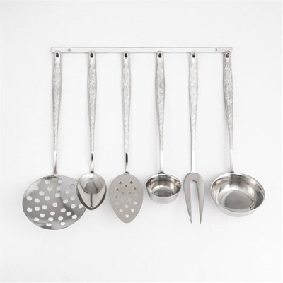Кухонные принадлежности «Уралочка», длина 30 см, d=35 см, 6 предметов, нержавеющая сталь
