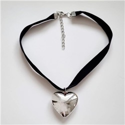 Чокер бархатка с кулоном Сердце, арт.001.253