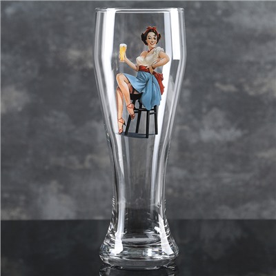 Пивной стакан Pin-up Beer, 500 мл, стекло, рисунок МИКС