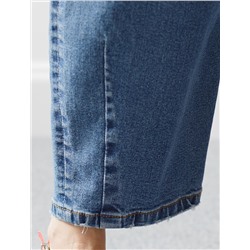 Джинсы barrel с декоративной стиркой из эластичного денима