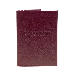 Обложка на паспорта из натуральной кожи, цвет бордовый