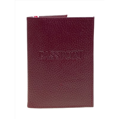 Обложка на паспорта из натуральной кожи, цвет бордовый