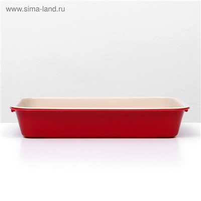 Туалет для кошек, 36×26×6.5 см, средний, с сеткой, пластик, бежевый, красный