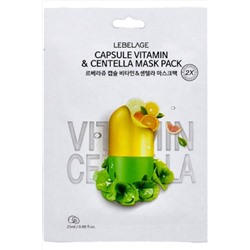 Lebelage Тканевая маска для лица с витамином и центеллой / Capsule Vitamin & Centella Mask Pack, 25 мл KRISTALLER, 1114392