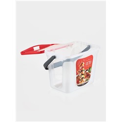 Контейнер для шашлыка c ручкой BEROSSI Leto, 6 л, пластик, прозрачный, крышка красная