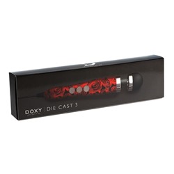 Красно-черный жезловый вибратор Doxy Die Cast 3 с розами