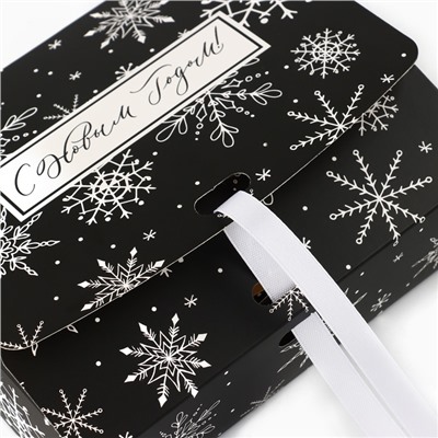 Коробка подарочная новогодняя складная «С Новым годом», 16.5×12×5 см