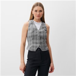 Жилет женский MINAKU: Casual Collection, принт серая клетка, размер 46