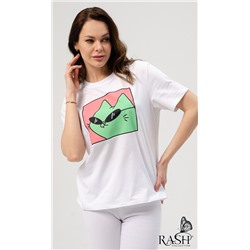 Футболка "Кот" белая