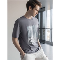 Свободная футболка  с авторским принтом