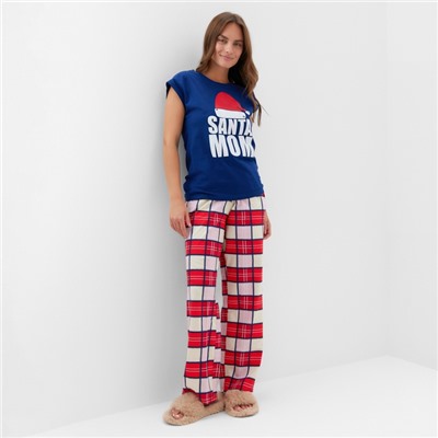 Пижама новогодняя женская (футболка, брюки) KAFTAN Santa team, размер 40-42 49