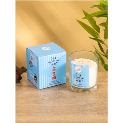 Свеча с кристаллом внутри Sea and Summer Coco Oasis, 120 г, соевый воск, кокос