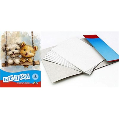 Набор картона белого А4   8л "Маленькие друзья" 200гр/м2 С0019-48 АппликА