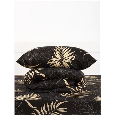 Постельное бельё 1.5-спальное «Экономь и Я», микрофибра 60 г/м², чёрное, золотое