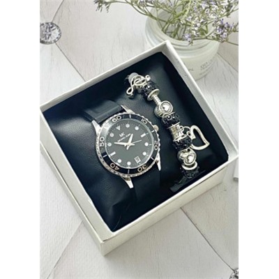 Подарочный набор для женщин часы и браслет+ коробка #22853031