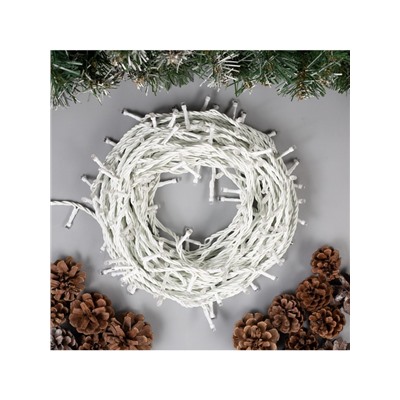 Гирлянда «Нить» 20 м, IP44, белая нить, 200 LED, свечение синее, 8 режимов, 220 В