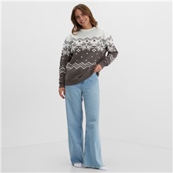 Свитер вязаный новогодний KAFTAN Scandinavia, размер 50, серый