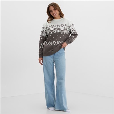 Свитер вязаный новогодний KAFTAN Scandinavia, размер 50, серый