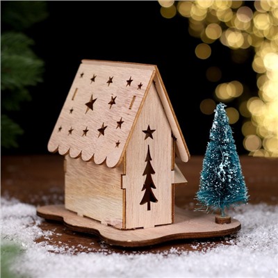 Декор с подсветкой «Дом со звёздами», 15.5×11×12 см