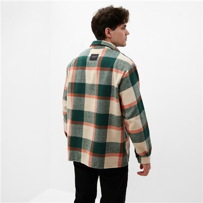 Рубашка мужская в клетку MIST, размер 56, зеленый