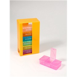 Таблетница - органайзер «Неделька», английские буквы, 14.2×8.5×4.7 см, 7 контейнеров по 3 секции, разноцветный