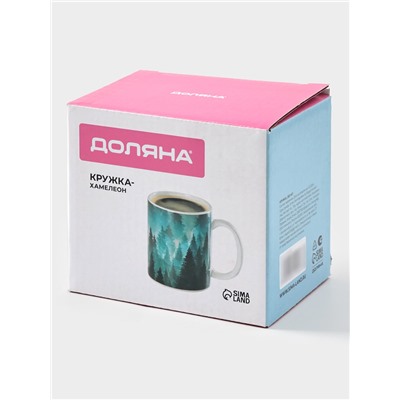 Кружка - хамелеон Доляна «Таинственная лиса», 350 мл, керамика, небольшие дефекты