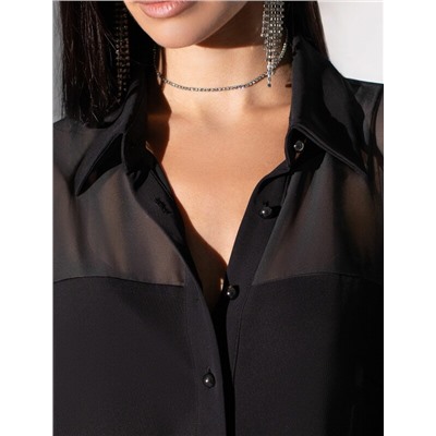 Блузка полупрозрачная из креп шифона