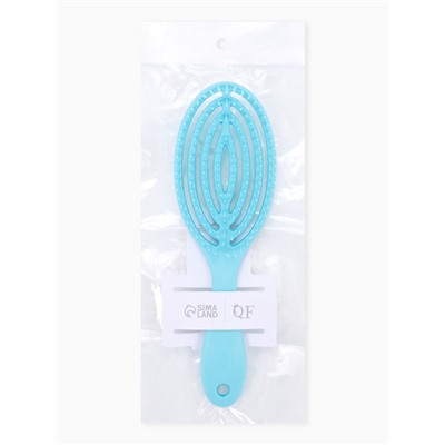 Расчёска массажная, для сушки волос, 7.5×23.5 см, цвет голубой