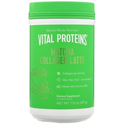 Vital Proteins, Матча латте с коллагеном, без вкусовых добавок, 329 г (11,6 унции)