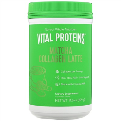 Vital Proteins, Матча латте с коллагеном, без вкусовых добавок, 329 г (11,6 унции)