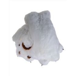 Молодёжные меховые зимние перчатки лапки , цвет  белый