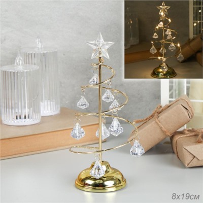 Новогоднее украшение Елка 19 см золото / NG-01/1 /уп 96/Новый год