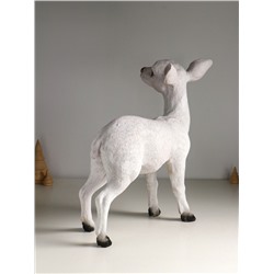 Фигура полистоун «Оленёнок» с глиттером, 40×38.5 см, белый