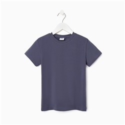 Футболка для девочки MINAKU: Basic line, тёмно-синяя, рост 140 см
