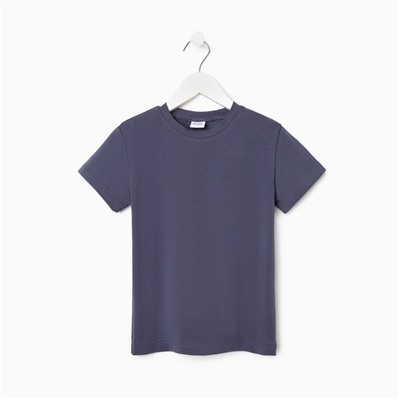 Футболка для девочки MINAKU: Basic line, тёмно-синяя, рост 140 см